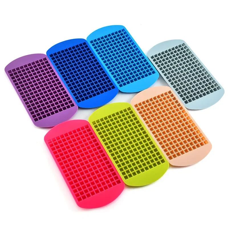 160 Grid Mini Silicone Ice Tray Ice Cubes Foldable Ice Mold Ice Breaker Ice Grid Tray Small Square Mold Ice Maker Silicone Mold