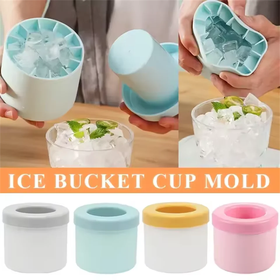 Make Ice cube Mold Ice Bucket Cup Mold Food Grade Quickly Freeze Silicone Ice Maker Creative Design Cylinder Cups Ultra-Durable