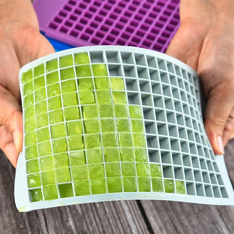 160 Grid Mini Silicone Ice Tray Ice Cubes Foldable Ice Mold Ice Breaker Ice Grid Tray Small Square Mold Ice Maker Silicone Mold