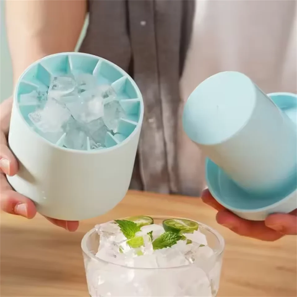 Make Ice cube Mold Ice Bucket Cup Mold Food Grade Quickly Freeze Silicone Ice Maker Creative Design Cylinder Cups Ultra-Durable