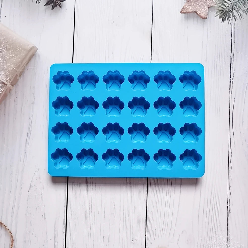 Dog Paw Silicone Mold Cat Animal Foot Print Mould For Soap Candy Chocolate Jelly Pudding Ice Cube Tray Frozen Pet Treats Tools